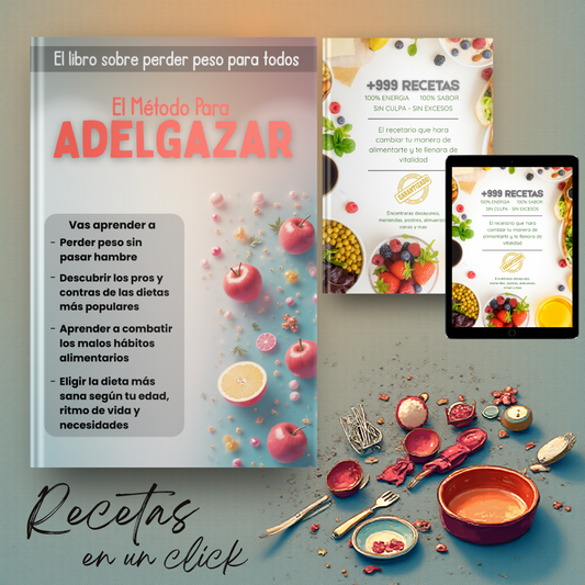 🎯 Pack Digital – El Método para adelgazar + 999 Recetas + 18 Bonos de Regalo